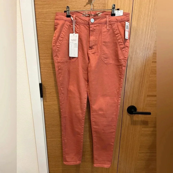Seven - Utility high rise cotton twill skinny Size 10 - color Marsala - Picture 2 of 5